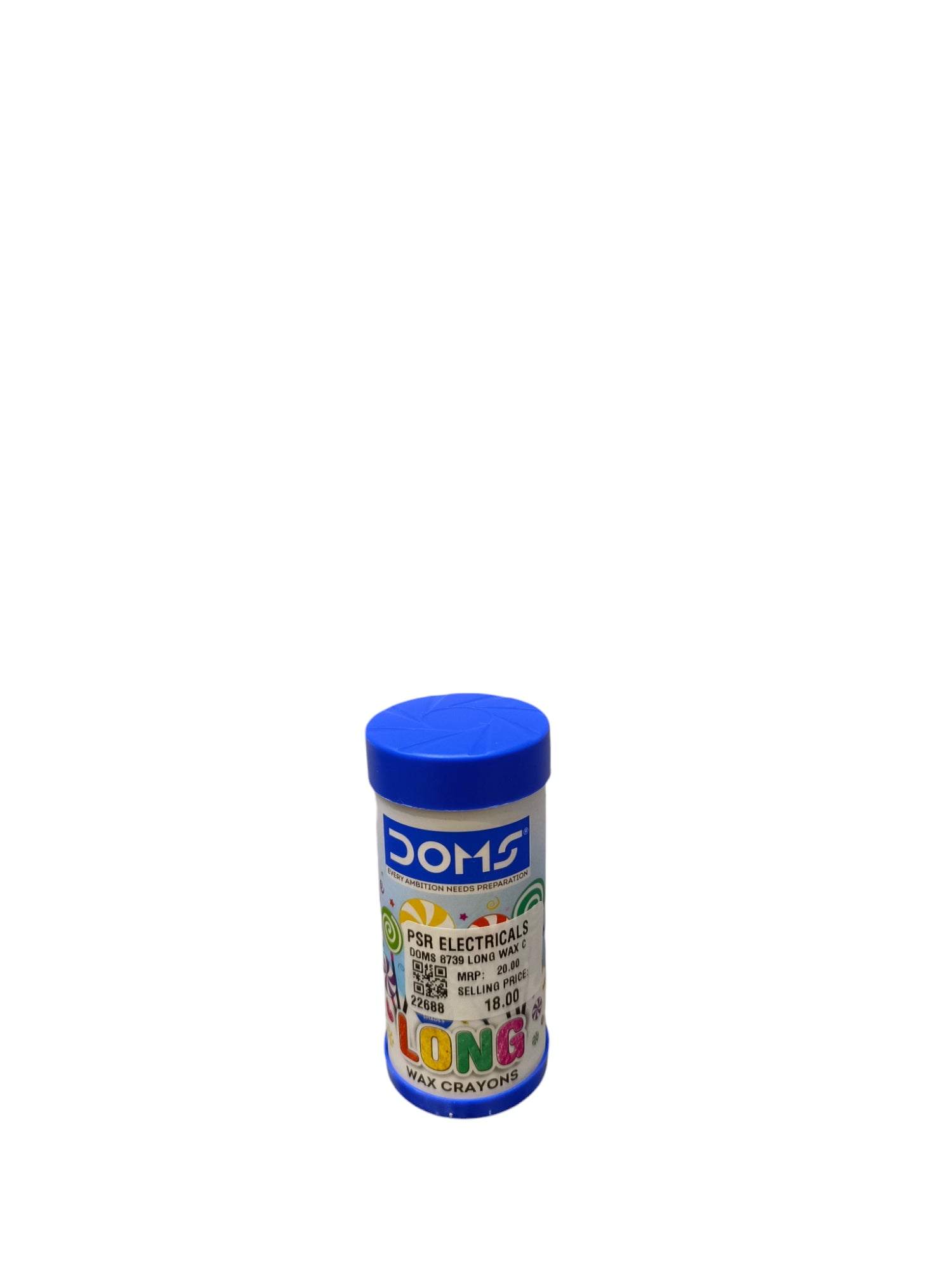 DOMS 8739 LONG WAX CRAYONS 12 PAPER TUBE