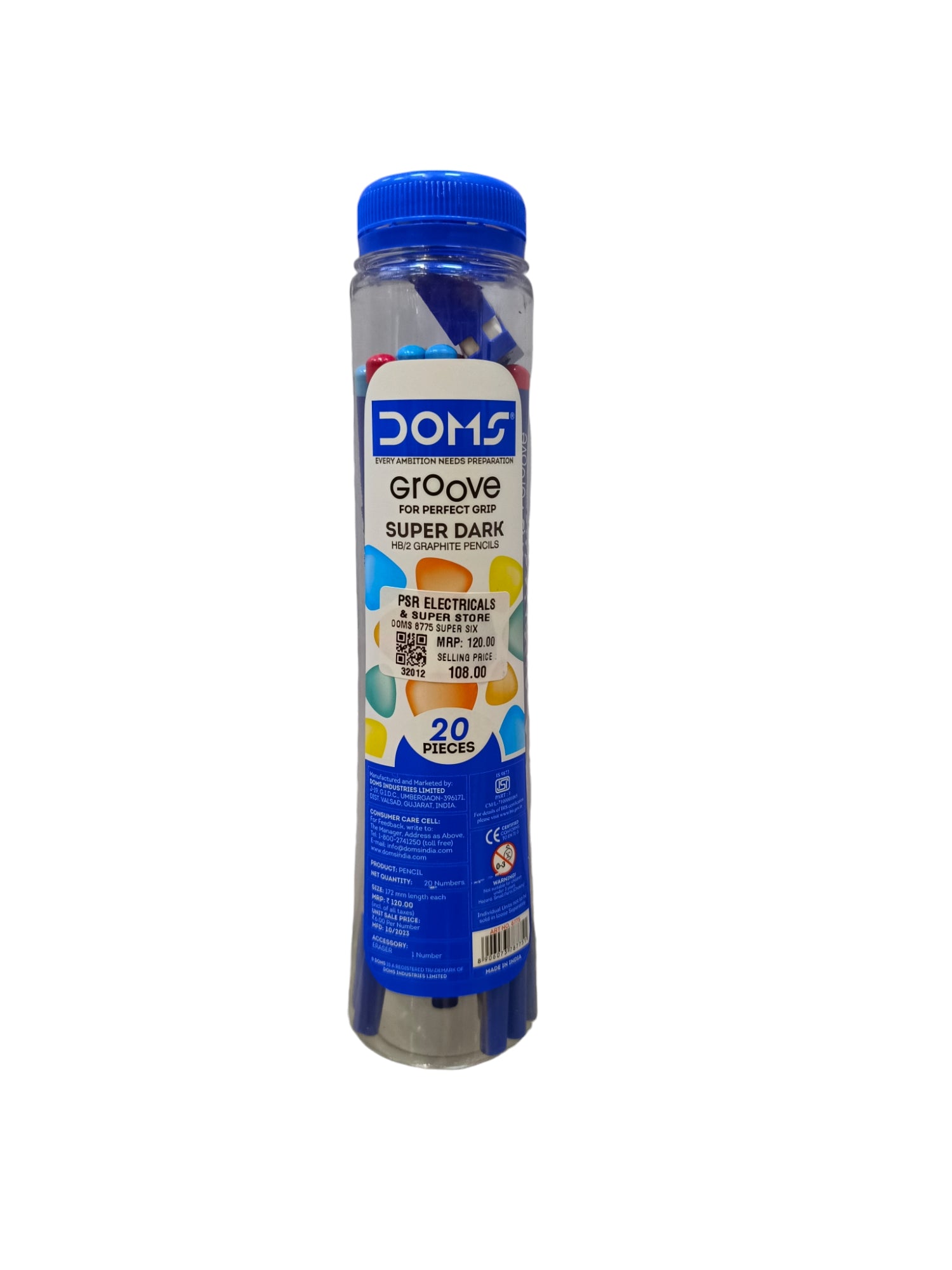 DOMS 8775 SUPER SIX GROOVE PENCIL