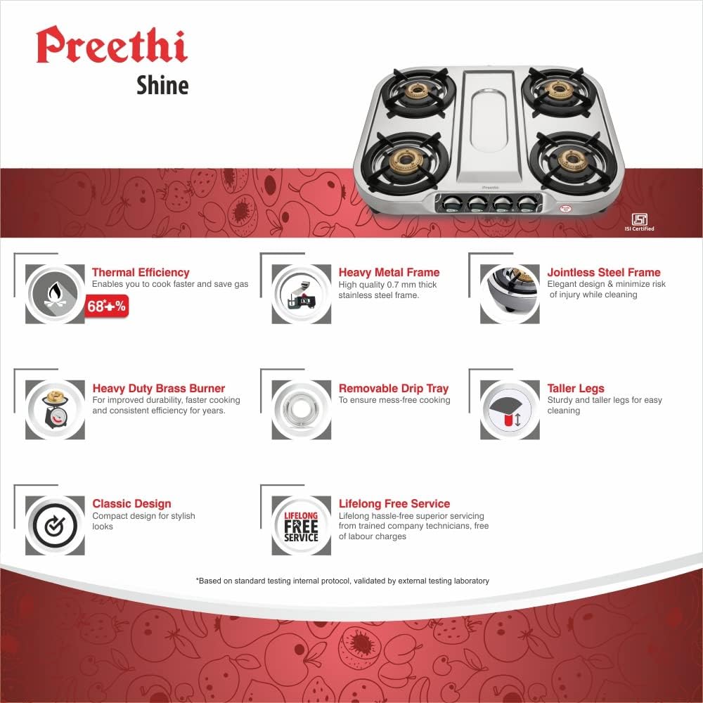 PREETHI COOKTOP SSGAS STOVE 4B -SHINE