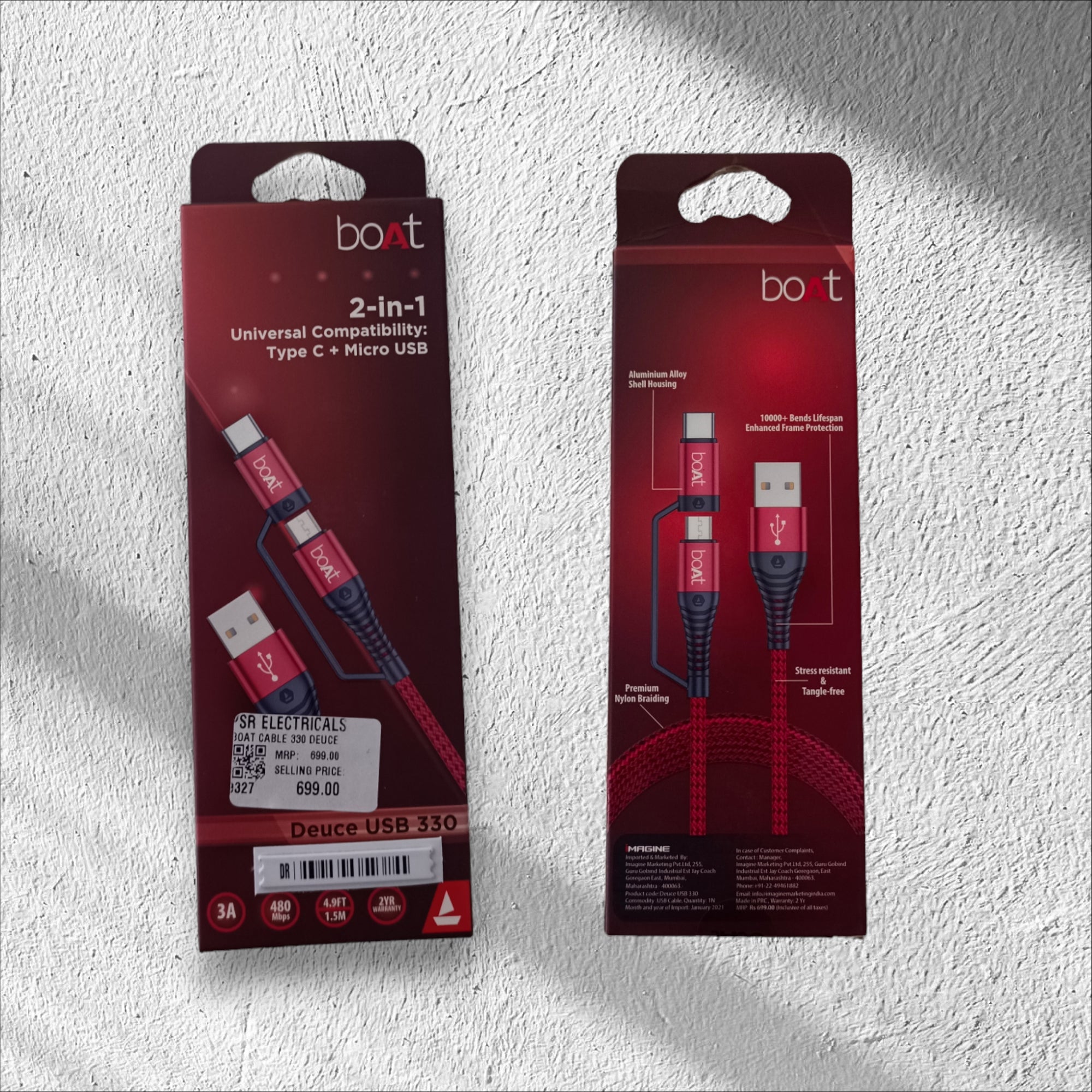 BOAT CABLE 330 DEUCE RED